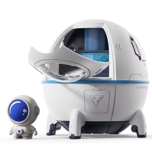 Humidificador Cápsula Espacial con Astronauta — Luz de Ambiente 7 Colores + Aromaterapia