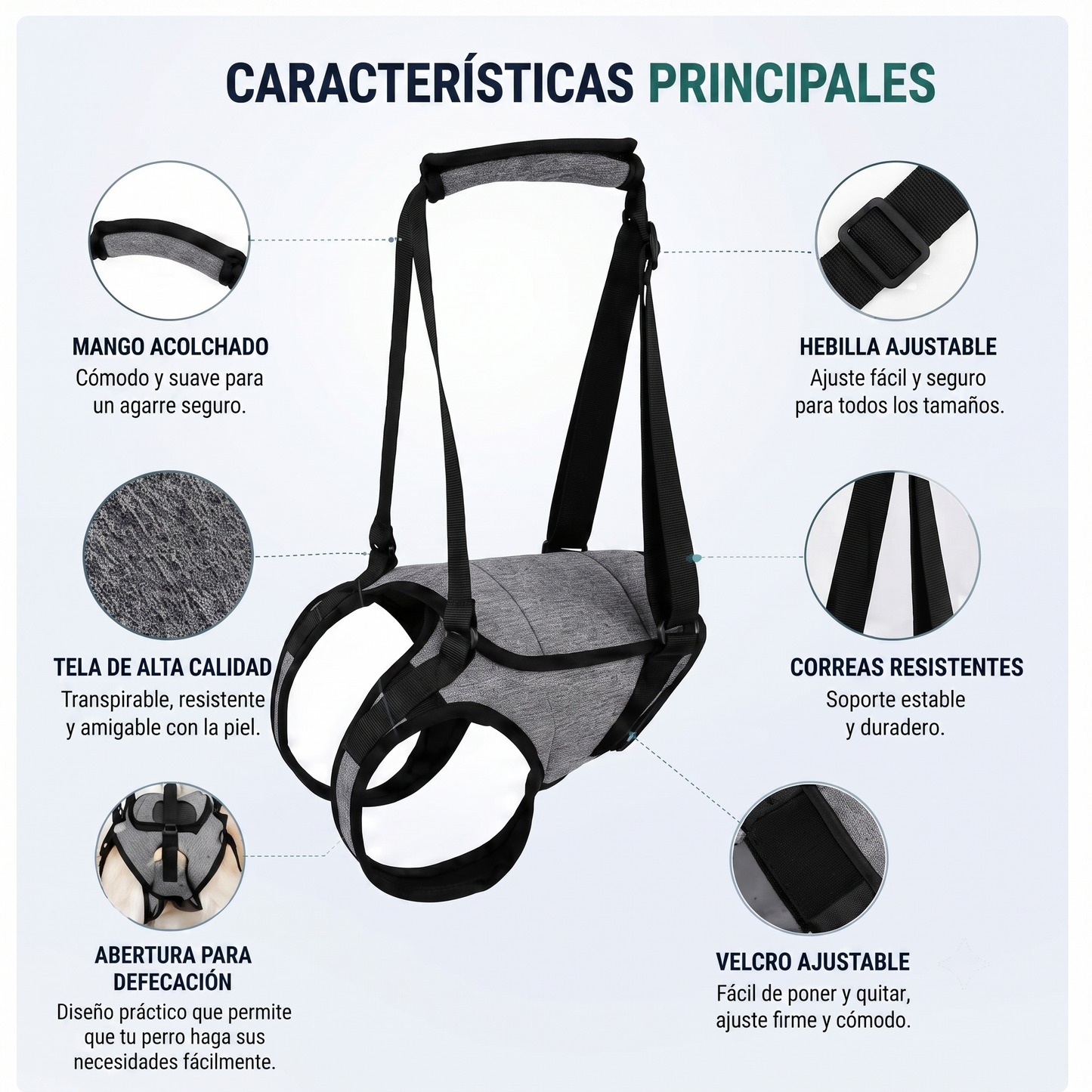 Arnés de Movilidad para Patas Traseras de Perros XL