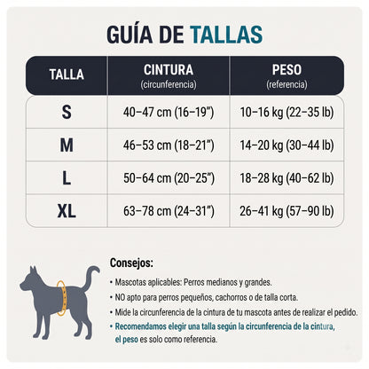 Arnés de Movilidad para Patas Traseras de Perros XL